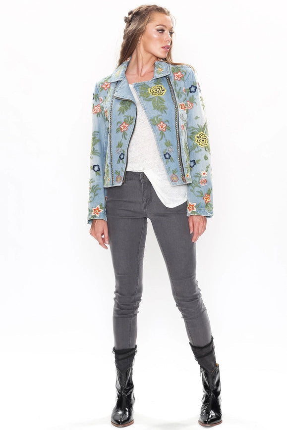 Lucinda Embroidered Denim Jacket-Jacket-Aratta-XS-Urbanheer