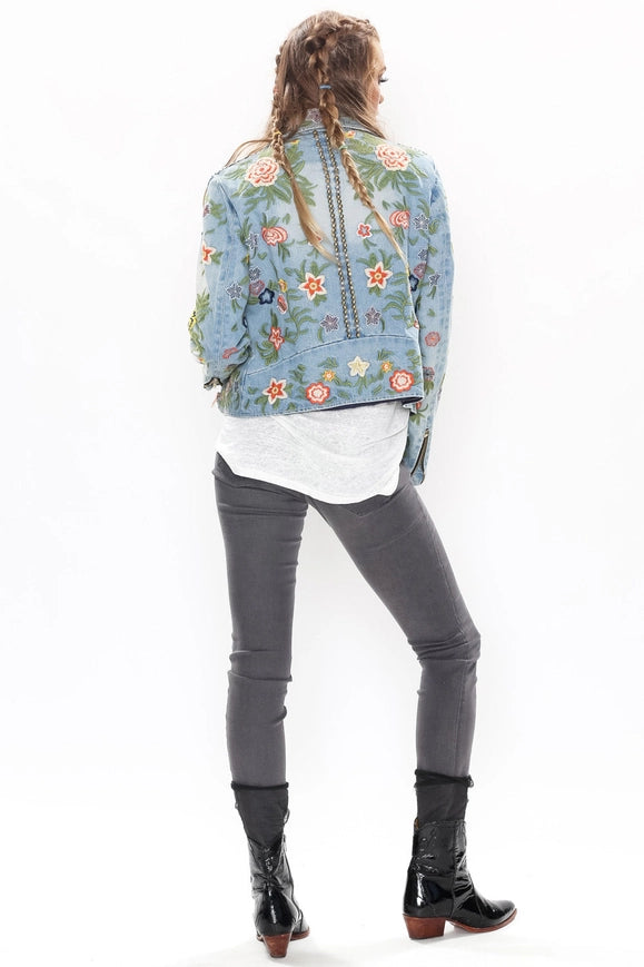 Lucinda Embroidered Denim Jacket-Jacket-Aratta-XS-Urbanheer