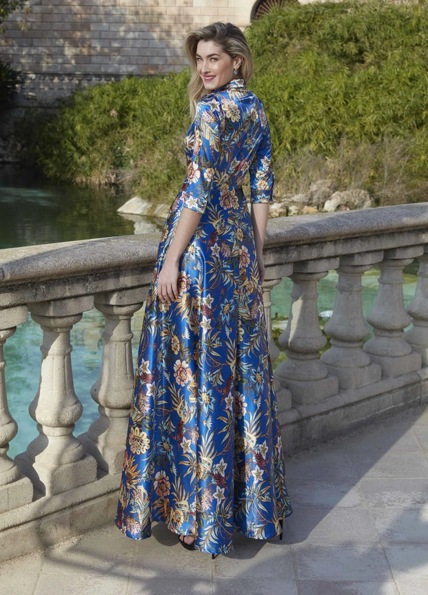 Lugo Maxi Dress-Dress-CEYLAN BCN-L-EST. COBALTO-Urbanheer