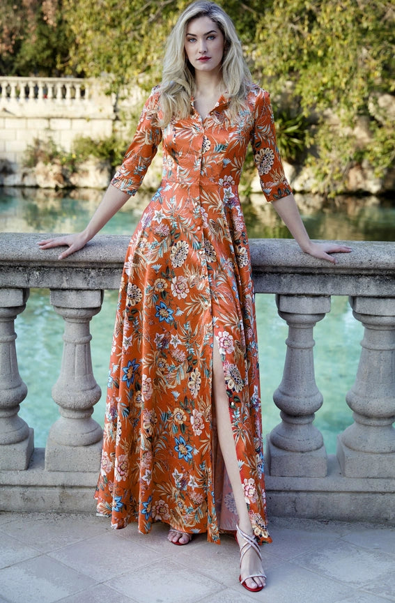 Lugo Maxi Dress-Dress-CEYLAN BCN-L-EST. ROJO-Urbanheer