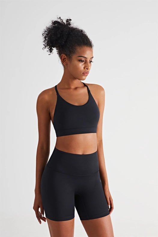 Luna Triangle-Back Sports Bra Black-Sports bra-91thelabel-S-Urbanheer
