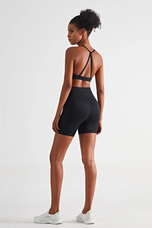 Luna Triangle-Back Sports Bra Black-Sports bra-91thelabel-S-Urbanheer