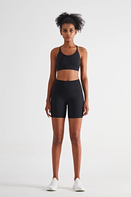 Luna Triangle-Back Sports Bra Black-Sports bra-91thelabel-S-Urbanheer
