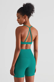 Luna Triangle-Back Sports Bra Emerald-Sports bra-91thelabel-S-Urbanheer