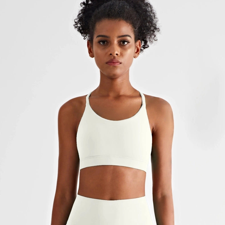 Luna Triangle-Back Sports Bra-Sports bra-91thelabel-S-White-Urbanheer