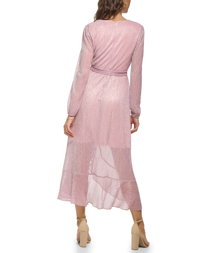 Lurex Crinkle Knit Faux Wrap Midi (Copy)-Dress-Kensie Dresses-2-Urbanheer