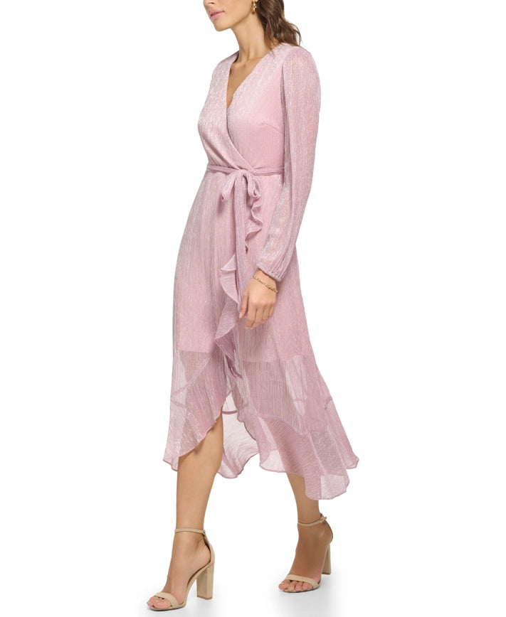 Lurex Crinkle Knit Faux Wrap Midi (Copy)-Dress-Kensie Dresses-2-Urbanheer