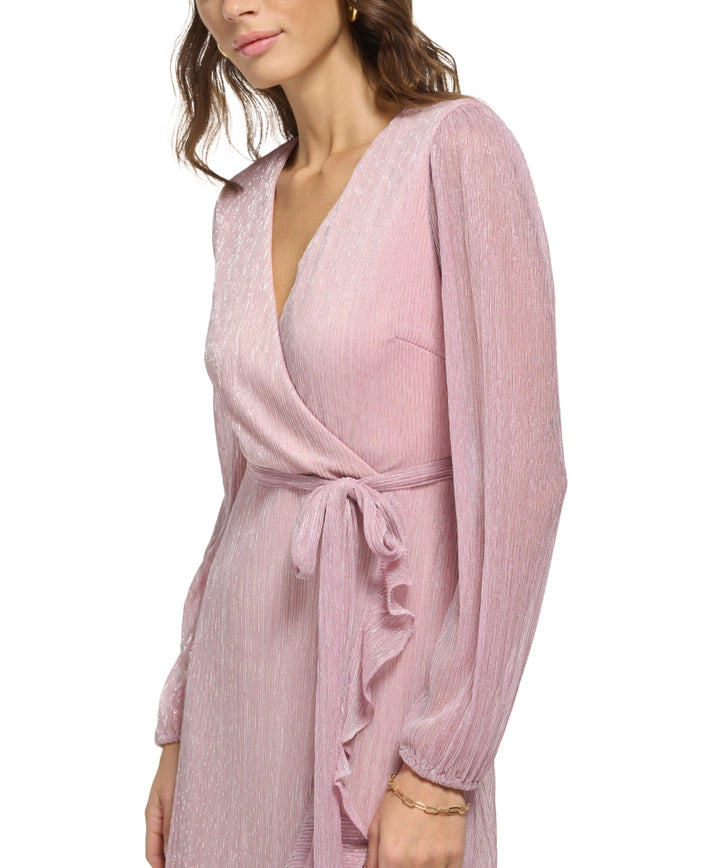 Lurex Crinkle Knit Faux Wrap Midi (Copy)-Dress-Kensie Dresses-2-Urbanheer