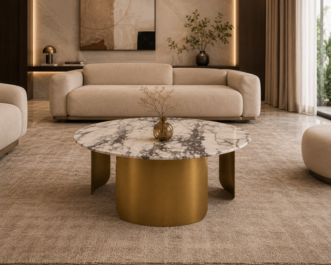Luxe Marble Brass Coffee Table
