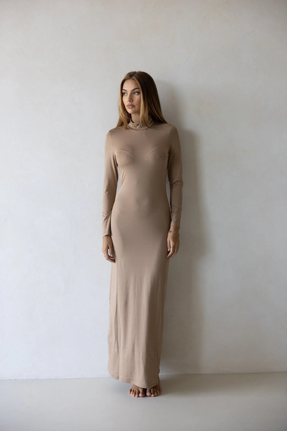 Luxe Slip Dress Latte-Dress-Mod Squad-4-Urbanheer