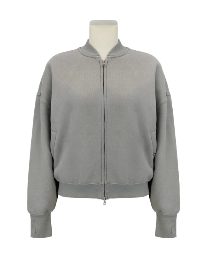 Luxe Super Soft Fleece Bomber-Jacket-Blanc Noir-XS-Mourning Dove-Urbanheer