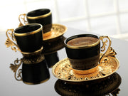 Luxury Gold Color Luxury Coffee Set-Coffee Set-Boutique Unique By Ella-Height: 10 cm Diameter: 6 cm Each Coaster:11 cm-Urbanheer