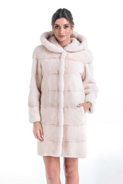 Luxury Ivory Natural Hooded Mink Fur Coat-Fur Coats-Buy Me Fur Ltd-Ivory-S-Genuine Mink Fur-Urbanheer