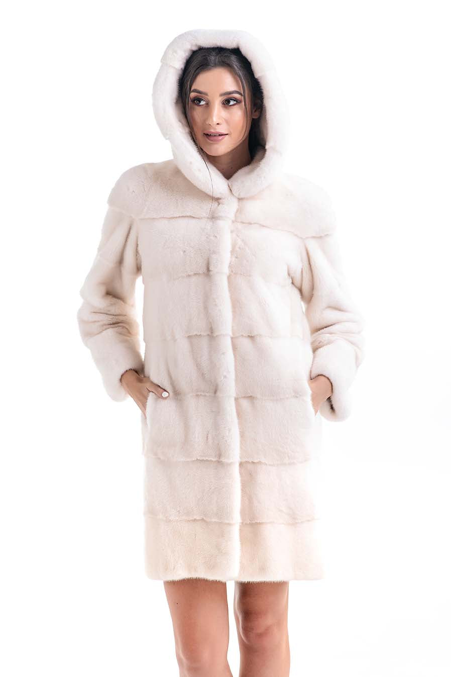 Luxury Ivory Natural Hooded Mink Fur Coat-Fur Coats-Buy Me Fur Ltd-Ivory-S-Genuine Mink Fur-Urbanheer