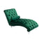 Luxury Tufted Emerald Velvet Lounge Chair Matching Accent Pillow