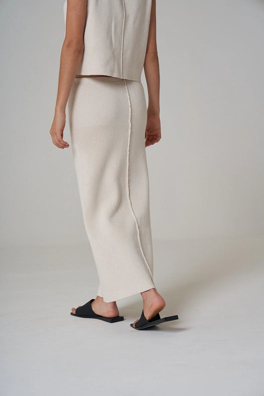 Lyna Knitted Skirt-Skirt-Leap Concept-XS-Ecru-Urbanheer