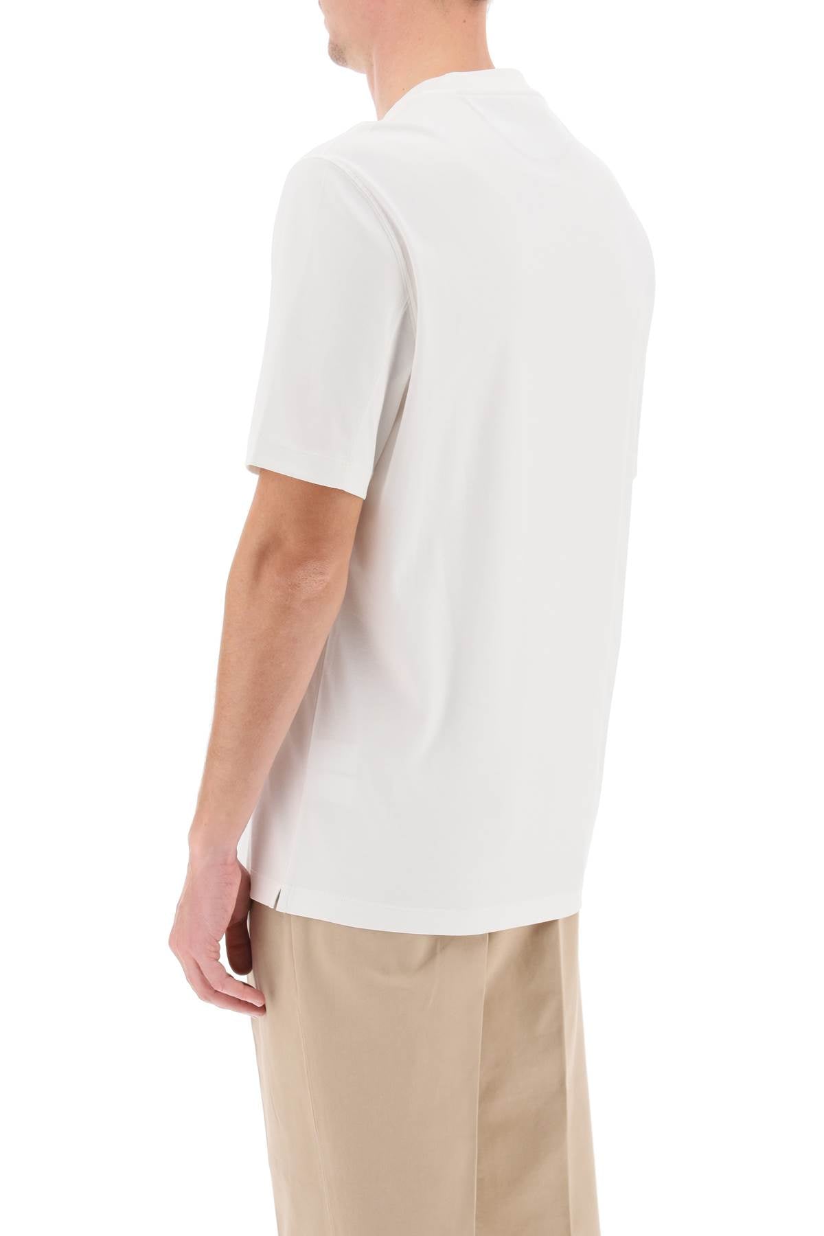Brunello Cucinelli T-Shirt With Logo Print-T-Shirt-BRUNELLO CUCINELLI-S-White-Urbanheer