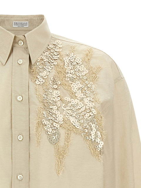 Brunello Cucinelli Sequin Embroidery Shirt
