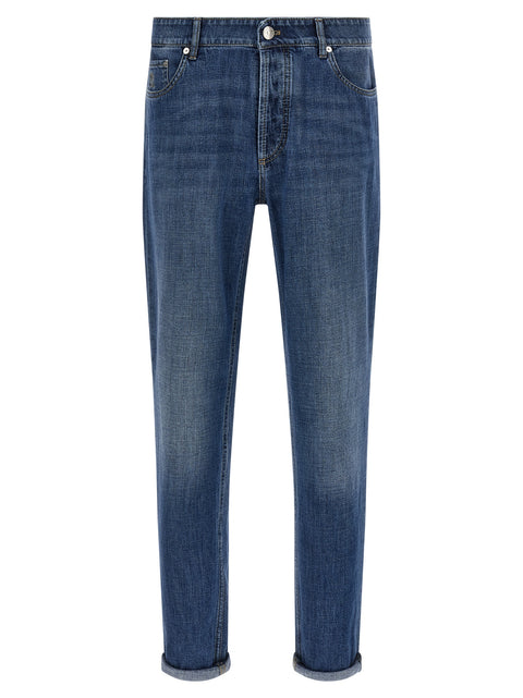 Brunello Cucinelli Logo Embroidery Jeans