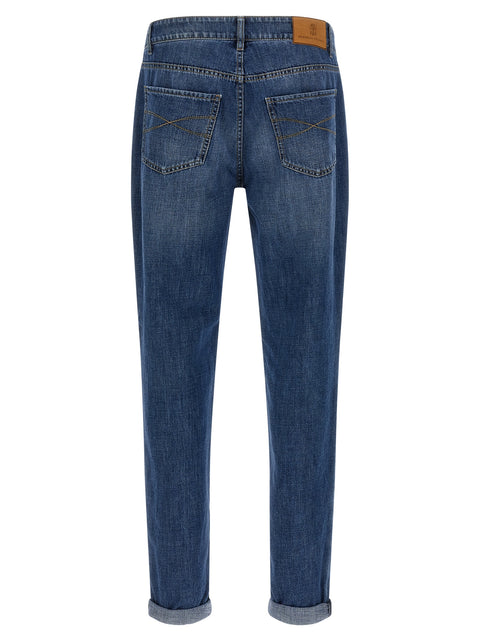 Brunello Cucinelli Logo Embroidery Jeans