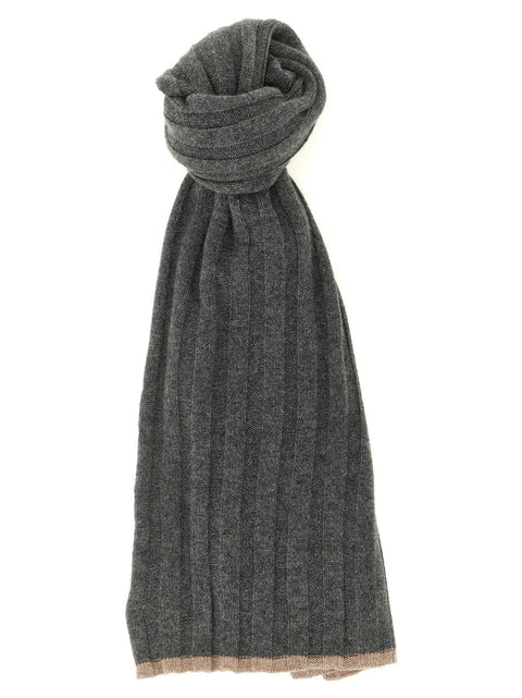 Brunello Cucinelli Ribbed Cashmere Knit Scarf