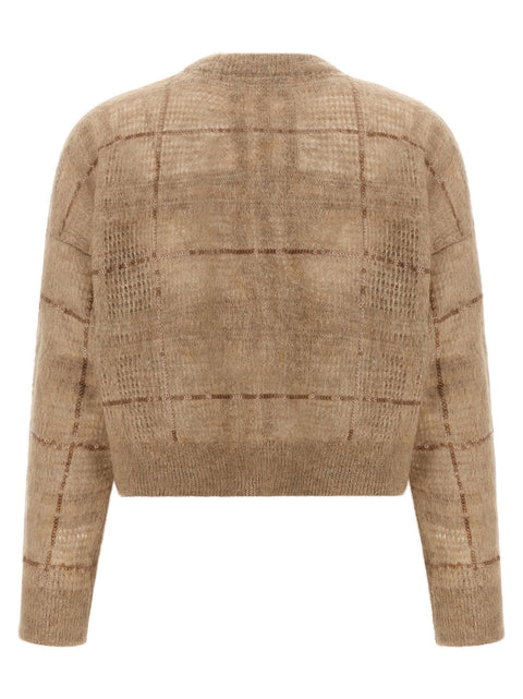 Brunello Cucinelli Sequin Check Sweater