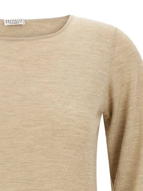 Brunello Cucinelli Scollo A Barchetta In Lurex Sweater