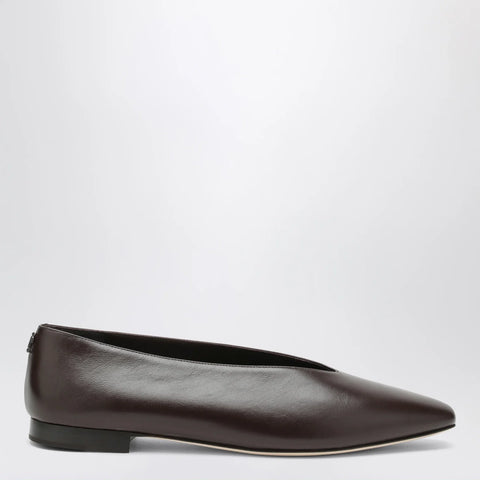 Jimmy Choo Chocolate Leather Margot Ballet Flats