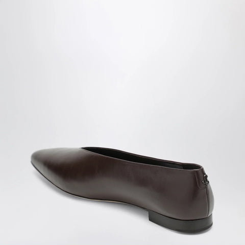 Jimmy Choo Chocolate Leather Margot Ballet Flats