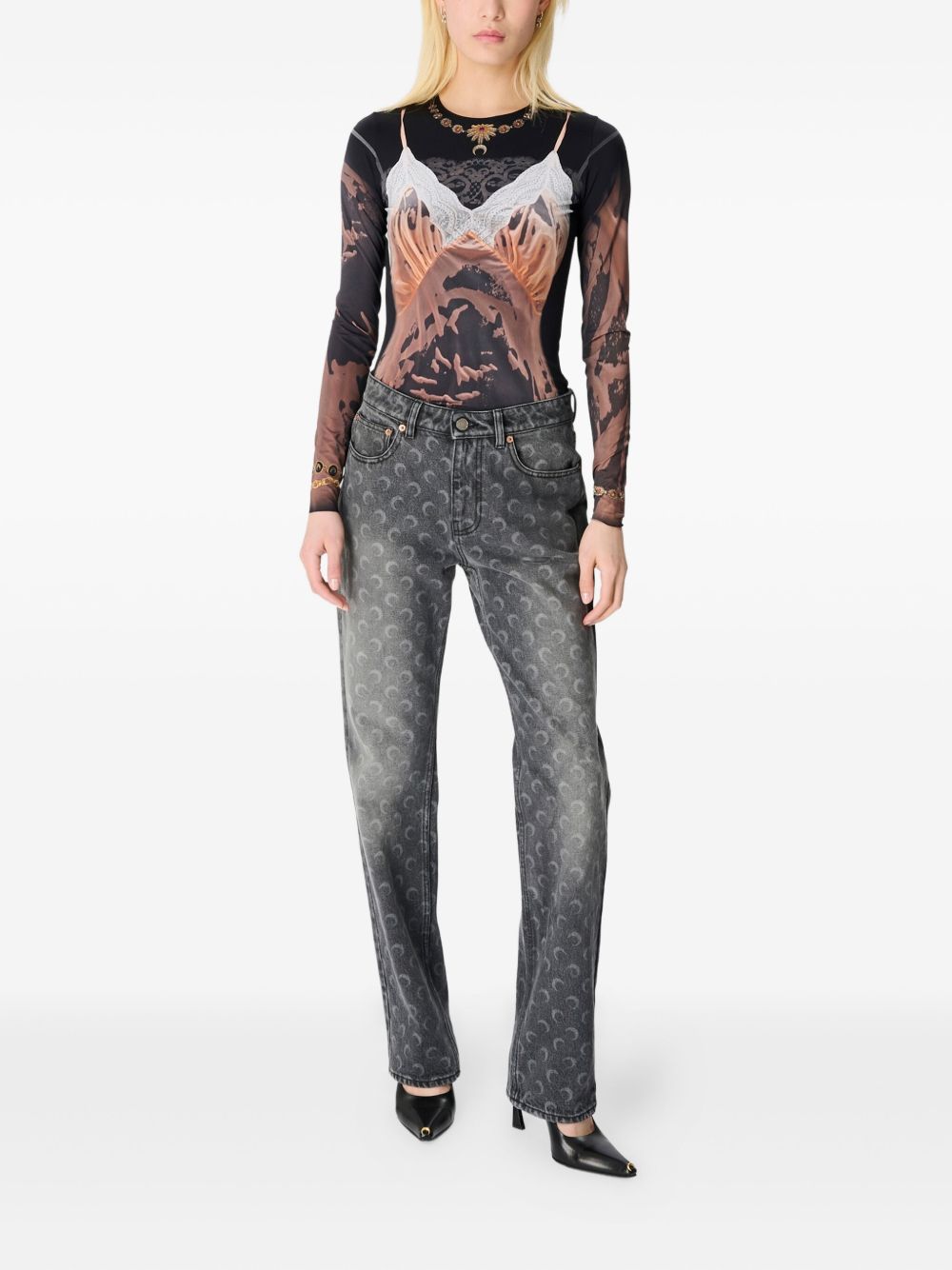 MARINE SERRE Jeans Grey