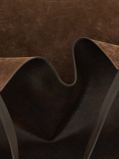 Brunello Cucinelli Reversible Lizard Effect Leather Duo Shopping Bag