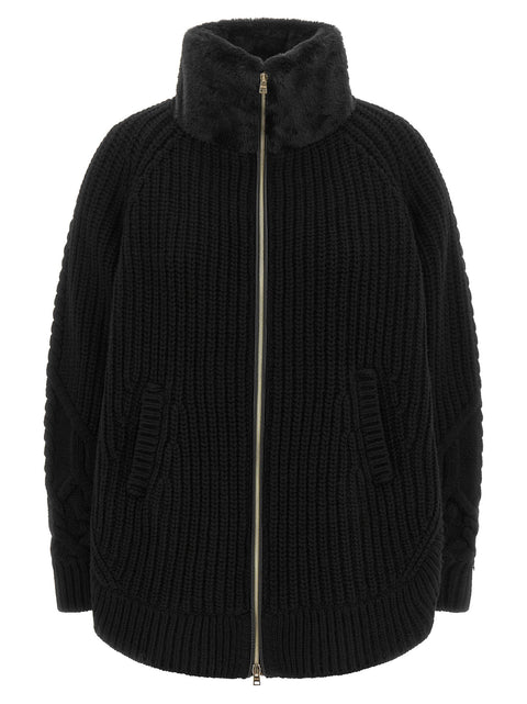 Herno Cardigan With Fur Insert