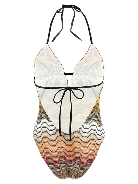 Missoni Greek Pattern One-piece Swimsuit