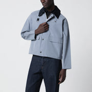 Barbour Light blue washed Spey jacket in cotton blend