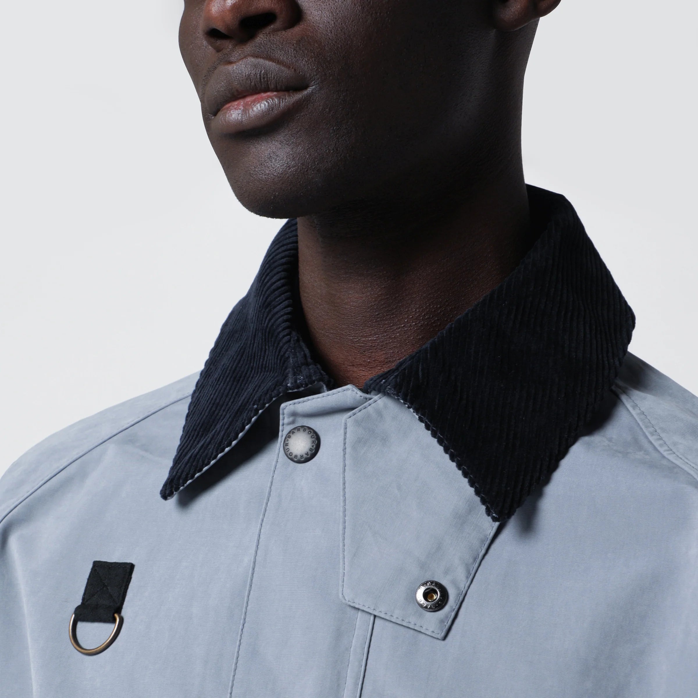 Barbour Light blue washed Spey jacket in cotton blend