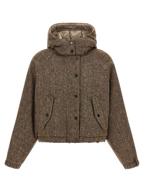Brunello Cucinelli Donegal Tweed Down Jacket