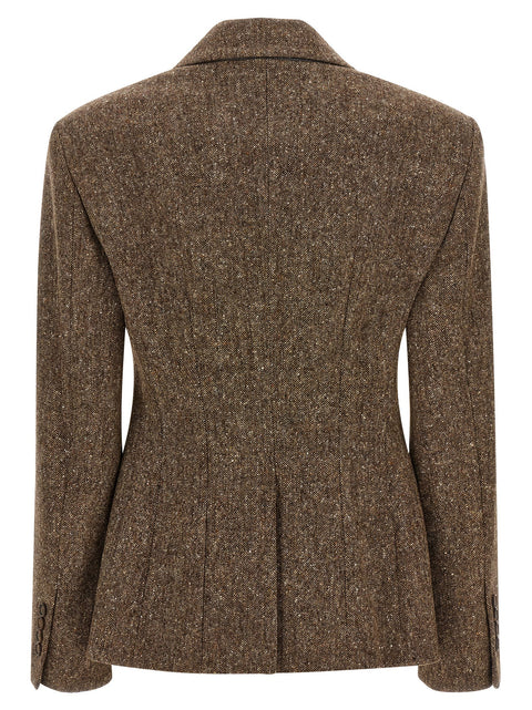 Brunello Cucinelli Donegal Wool Double-breasted Blazer
