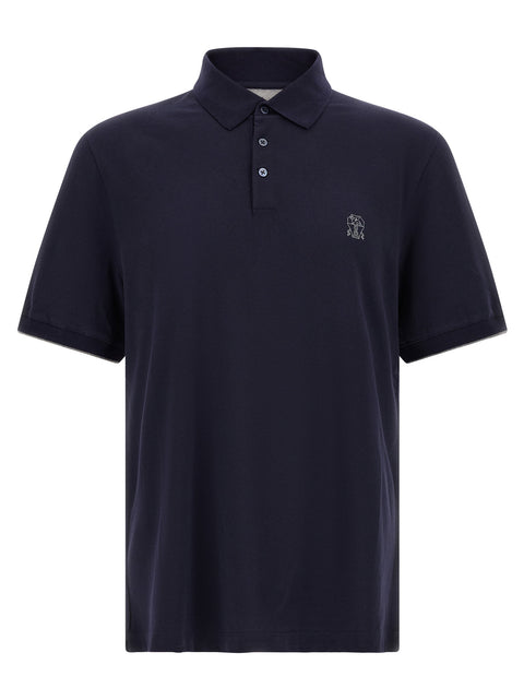 Brunello Cucinelli Logo Piqué Polo Shirt