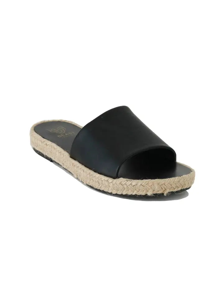 MELANIE-05 Slip-On Espadrille Slides Black-Sandals-BEAST FASHION-A RUN-Black-Urbanheer