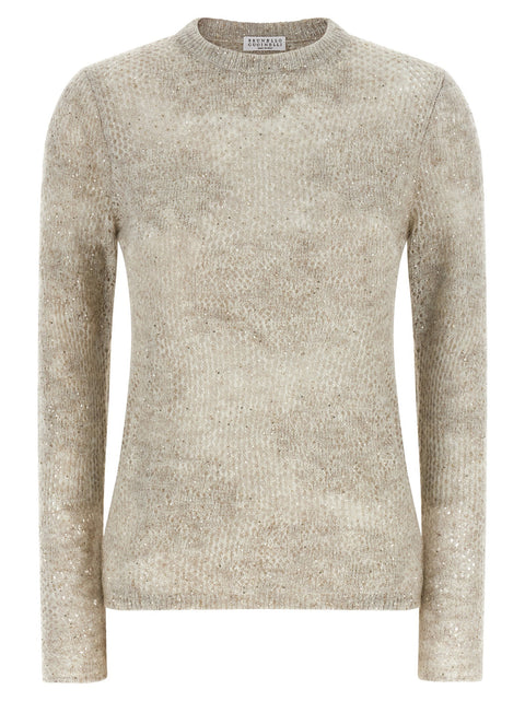 Brunello Cucinelli Flower Lace Sweater