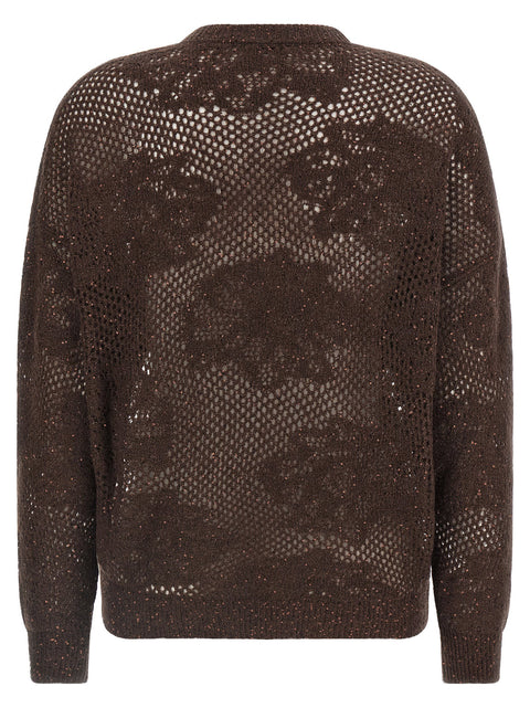 Brunello Cucinelli Flower Lace Sweater