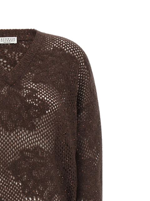 Brunello Cucinelli Flower Lace Sweater
