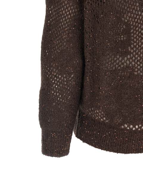 Brunello Cucinelli Flower Lace Sweater