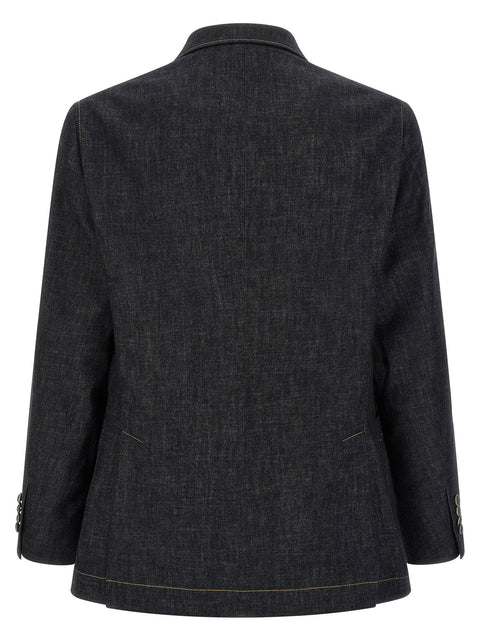 Brunello Cucinelli Double-breasted Denim Blazer