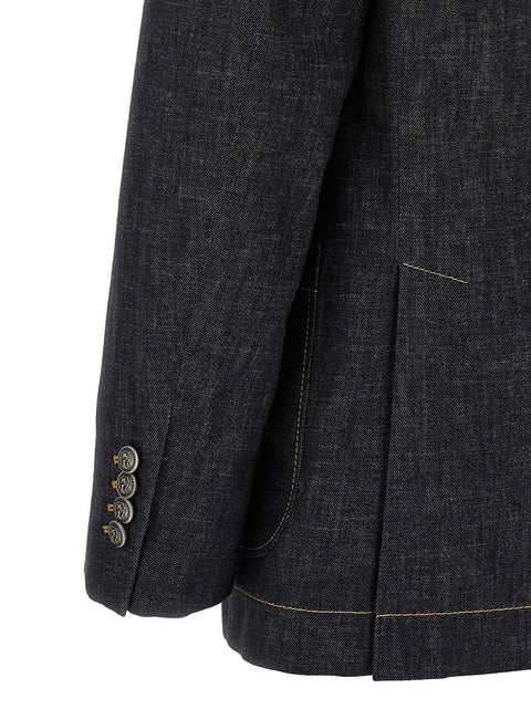 Brunello Cucinelli Double-breasted Denim Blazer