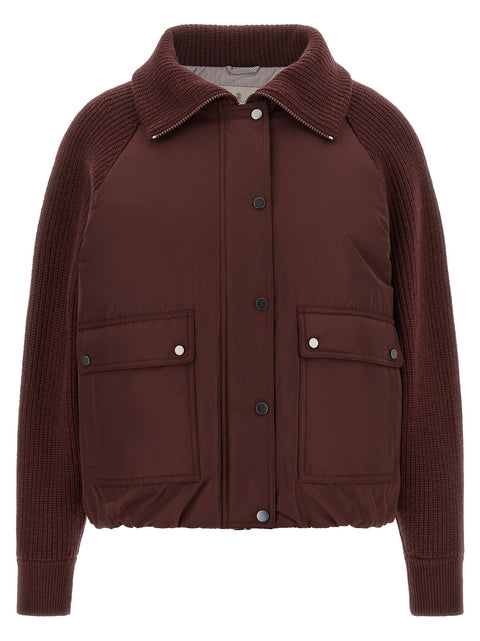 Brunello Cucinelli Shiny Zipper Pull Down Jacket