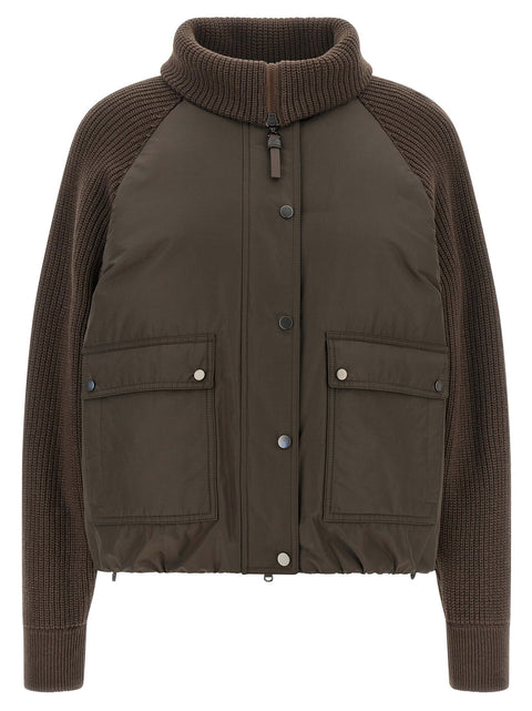 Brunello Cucinelli Knit Insert Down Jacket