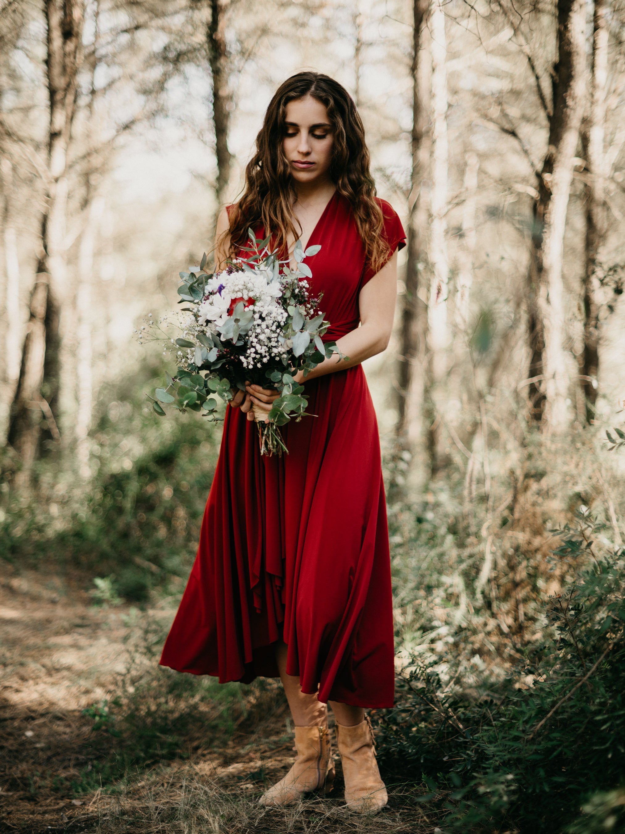 MIDI DRESS-MULTIDRESS-Ceylan Bcn-BURGUNDY-ONLY-Urbanheer