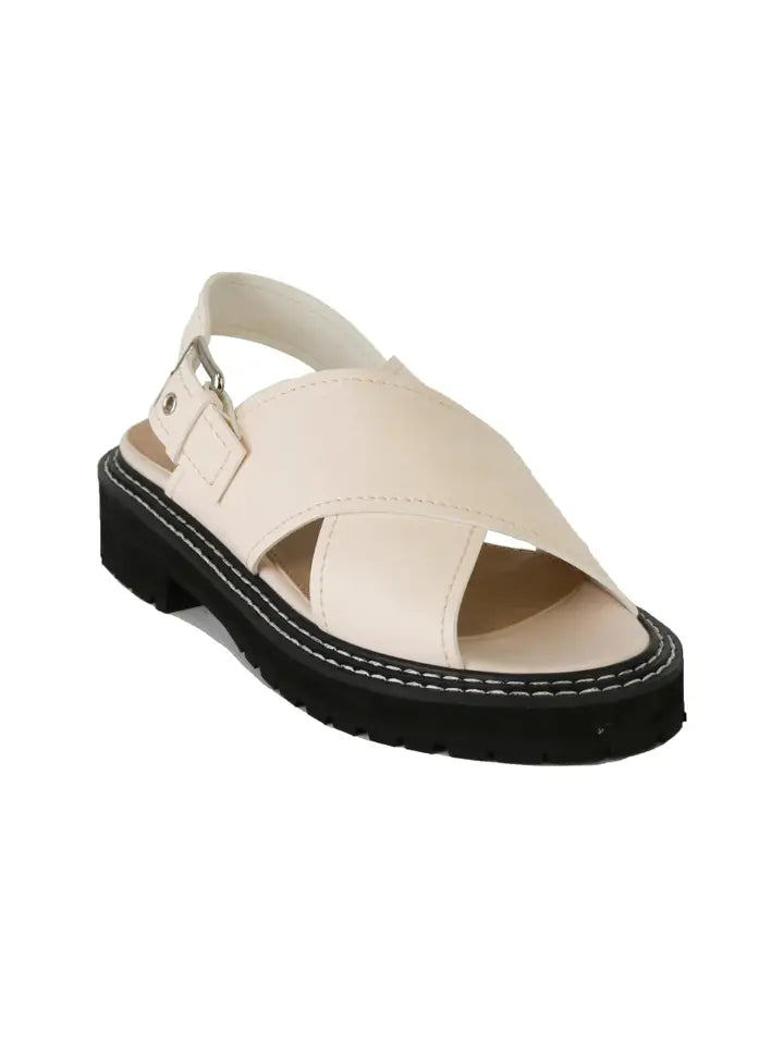 MILLIE-06 Cross Front Flat Sandals Nude-Sandals-BEAST FASHION-A RUN-Nude-Urbanheer