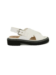 MILLIE-06 Cross Front Flat Sandals White-Sandals-BEAST FASHION-A RUN-White-Urbanheer